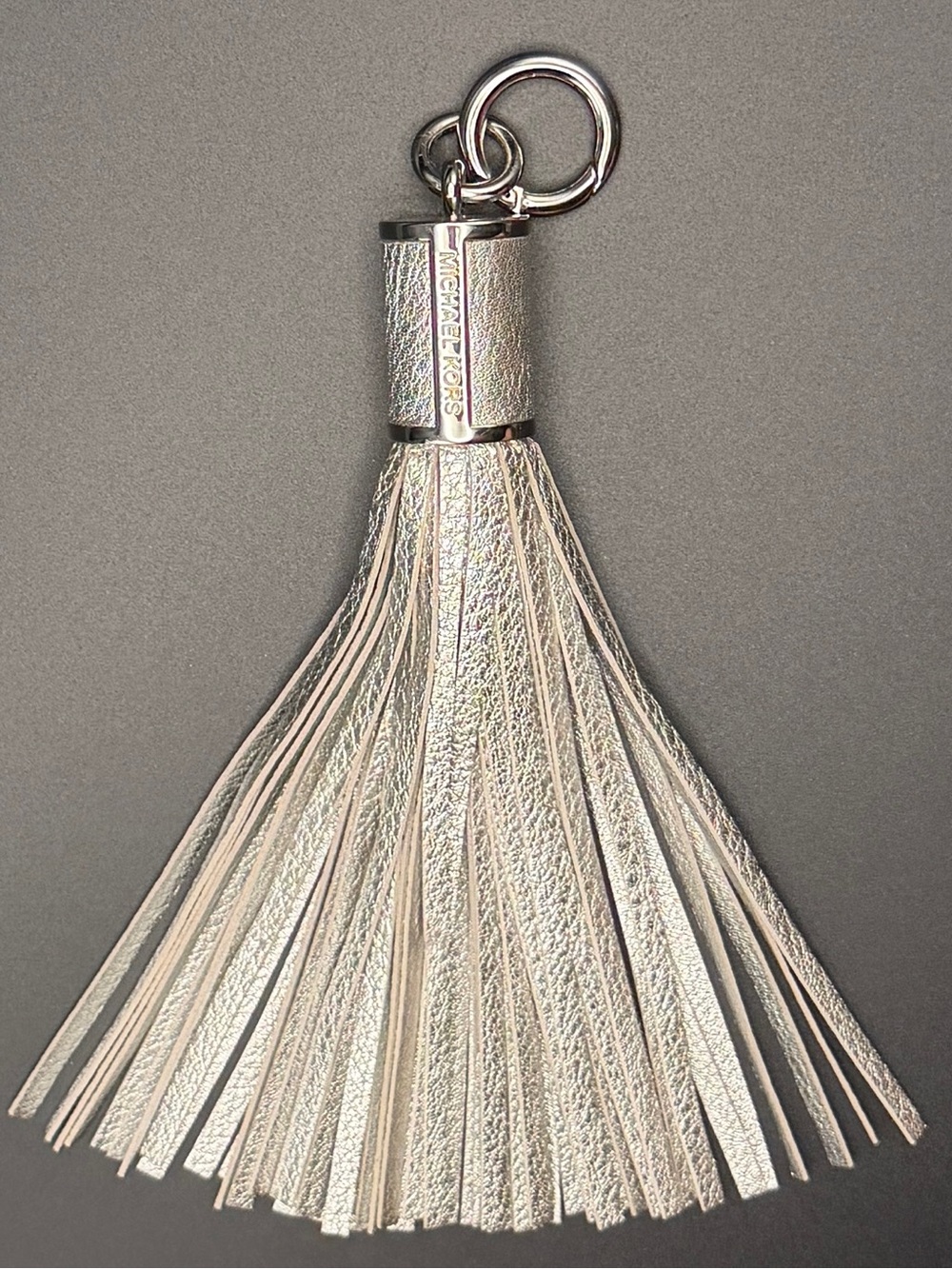 Michael Kors Silver Metallic Tassel Keychain Charm